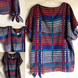 Colorful satin-silk Blouse